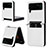 Luxury Leather Matte Finish and Plastic Back Cover Case BY1 for Samsung Galaxy Z Flip4 5G White