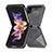 Luxury Leather Matte Finish and Plastic Back Cover Case for Samsung Galaxy Z Flip4 5G Black