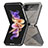 Luxury Leather Matte Finish and Plastic Back Cover Case for Samsung Galaxy Z Flip4 5G Gray