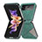 Luxury Leather Matte Finish and Plastic Back Cover Case for Samsung Galaxy Z Flip4 5G Green