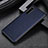 Luxury Leather Matte Finish and Plastic Back Cover Case for Sony Xperia 10 III Lite Blue