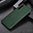 Luxury Leather Matte Finish and Plastic Back Cover Case for Sony Xperia 10 III Lite Green
