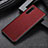 Luxury Leather Matte Finish and Plastic Back Cover Case for Sony Xperia 10 III SOG04 Red