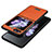 Luxury Leather Matte Finish and Plastic Back Cover Case LD2 for Samsung Galaxy Z Flip5 5G Orange