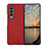 Luxury Leather Matte Finish and Plastic Back Cover Case R05 for Samsung Galaxy Z Fold4 5G Red