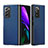 Luxury Leather Matte Finish and Plastic Back Cover Case S04 for Samsung Galaxy Z Fold2 5G Blue