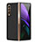 Luxury Leather Matte Finish and Plastic Back Cover Case S05 for Samsung Galaxy Z Fold4 5G Black