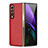 Luxury Leather Matte Finish and Plastic Back Cover Case S05 for Samsung Galaxy Z Fold4 5G Red