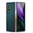 Luxury Leather Matte Finish and Plastic Back Cover Case S06 for Samsung Galaxy Z Fold4 5G Green