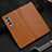 Luxury Leather Matte Finish and Plastic Back Cover Case S08 for Samsung Galaxy Z Fold4 5G Brown