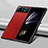 Luxury Leather Matte Finish and Plastic Back Cover Case S09 for Xiaomi Mix Fold 2 5G Red