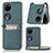Luxury Leather Matte Finish and Plastic Back Cover Case SD1 for Huawei P60 Pocket Green