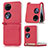 Luxury Leather Matte Finish and Plastic Back Cover Case SD1 for Huawei P60 Pocket Red