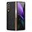 Luxury Leather Matte Finish and Plastic Back Cover Case Z01 for Samsung Galaxy Z Fold4 5G Black