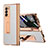 Luxury Leather Matte Finish and Plastic Back Cover Case Z04 for Samsung Galaxy Z Fold2 5G White