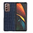 Luxury Leather Snap On Case Cover S02 for Samsung Galaxy Z Fold2 5G Blue