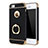 Luxury Metal Frame and Plastic Back Case with Finger Ring Stand A02 for Apple iPhone 5 Black