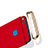 Luxury Metal Frame and Plastic Back Case with Finger Ring Stand for Huawei GR3 (2017) Red