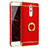 Luxury Metal Frame and Plastic Back Case with Finger Ring Stand for Huawei GR5 (2017) Red