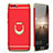 Luxury Metal Frame and Plastic Back Case with Finger Ring Stand for Huawei Honor 9 Premium Red