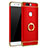 Luxury Metal Frame and Plastic Back Case with Finger Ring Stand for Huawei Honor V8 Red