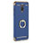 Luxury Metal Frame and Plastic Back Case with Finger Ring Stand for Samsung Galaxy J7 Plus Blue