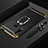 Luxury Metal Frame and Plastic Back Cover Case with Finger Ring Stand A01 for Huawei Enjoy 10 Plus Black