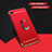 Luxury Metal Frame and Plastic Back Cover Case with Finger Ring Stand A01 for Huawei Honor Play 8A Red
