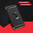 Luxury Metal Frame and Plastic Back Cover Case with Finger Ring Stand A01 for Huawei Y6 Pro (2019) Black