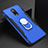 Luxury Metal Frame and Plastic Back Cover Case with Finger Ring Stand A01 for OnePlus 6T Blue