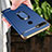 Luxury Metal Frame and Plastic Back Cover Case with Finger Ring Stand A01 for Oppo A7 Blue