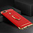 Luxury Metal Frame and Plastic Back Cover Case with Finger Ring Stand A02 for Oppo A7 Red