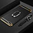 Luxury Metal Frame and Plastic Back Cover Case with Finger Ring Stand and Lanyard for Huawei Enjoy 8e Lite