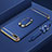 Luxury Metal Frame and Plastic Back Cover Case with Finger Ring Stand and Lanyard for Huawei Honor Play 7