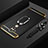 Luxury Metal Frame and Plastic Back Cover Case with Finger Ring Stand and Lanyard for Huawei Mate 20 Lite Black