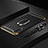 Luxury Metal Frame and Plastic Back Cover Case with Finger Ring Stand and Lanyard for Samsung Galaxy A70 Black