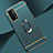 Luxury Metal Frame and Plastic Back Cover Case with Finger Ring Stand P02 for OnePlus Nord N200 5G