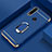 Luxury Metal Frame and Plastic Back Cover Case with Finger Ring Stand T01 for Huawei Honor 20 Lite Blue