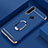 Luxury Metal Frame and Plastic Back Cover Case with Finger Ring Stand T01 for Huawei Honor 20i Blue