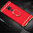 Luxury Metal Frame and Plastic Back Cover Case with Finger Ring Stand T01 for Huawei Mate 20 X 5G Red