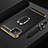 Luxury Metal Frame and Plastic Back Cover Case with Finger Ring Stand T01 for Huawei Nova 8 SE 5G Black