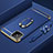 Luxury Metal Frame and Plastic Back Cover Case with Finger Ring Stand T01 for Huawei Nova 8 SE 5G Blue