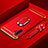 Luxury Metal Frame and Plastic Back Cover Case with Finger Ring Stand T01 for Samsung Galaxy Note 10 Plus 5G Red