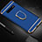 Luxury Metal Frame and Plastic Back Cover Case with Finger Ring Stand T01 for Samsung Galaxy S10 5G Blue