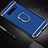 Luxury Metal Frame and Plastic Back Cover Case with Finger Ring Stand T01 for Samsung Galaxy S10 Blue