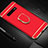 Luxury Metal Frame and Plastic Back Cover Case with Finger Ring Stand T01 for Samsung Galaxy S10 Red