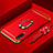 Luxury Metal Frame and Plastic Back Cover Case with Finger Ring Stand T01 for Xiaomi Mi A3 Red