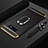 Luxury Metal Frame and Plastic Back Cover Case with Finger Ring Stand T02 for Samsung Galaxy S10e Black