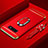 Luxury Metal Frame and Plastic Back Cover Case with Finger Ring Stand T02 for Samsung Galaxy S10e Red