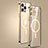 Luxury Metal Frame and Plastic Back Cover Case with Mag-Safe Magnetic JL3 for Apple iPhone 13 Pro Gold